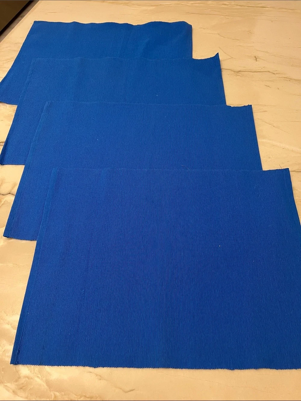 Ribbed Placemats, Ikea Marit Blue in Royal Blue, Set of 4, NEW